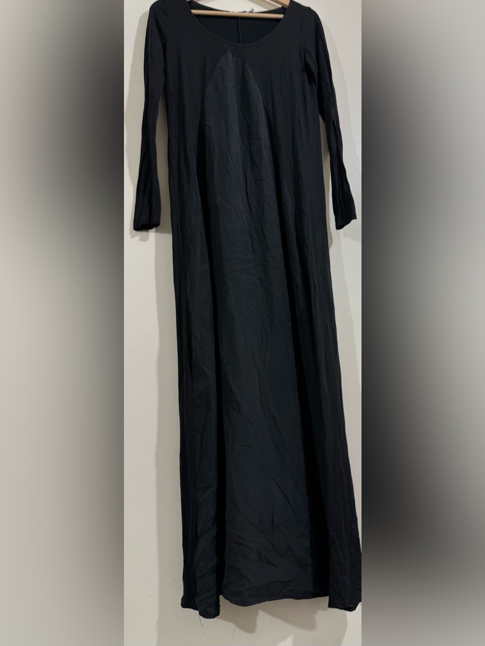 ATKO Black Long Sleeve Maxi Dress with Scoop Neckline